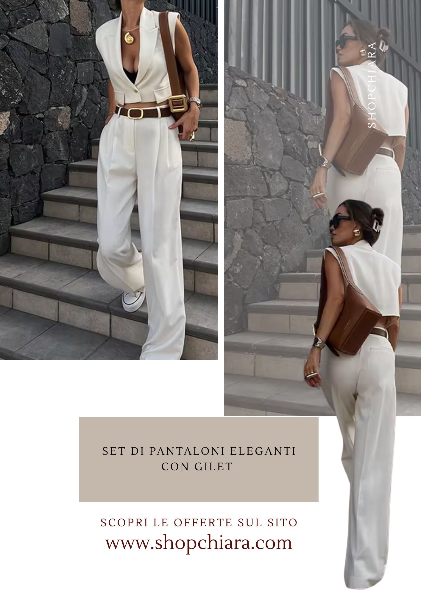 Set di pantaloni eleganti con gilet