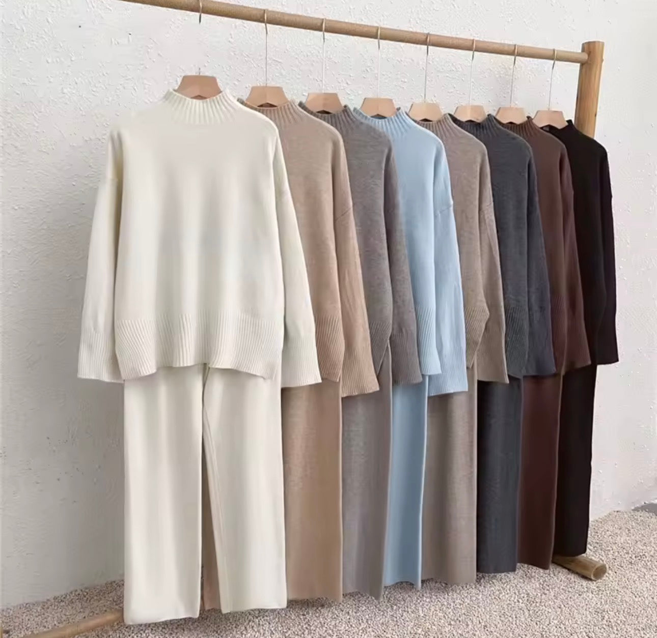 New Split Set di maglioni da donna Moda Tinta unita Maglioni lavorati a maglia Pantaloni