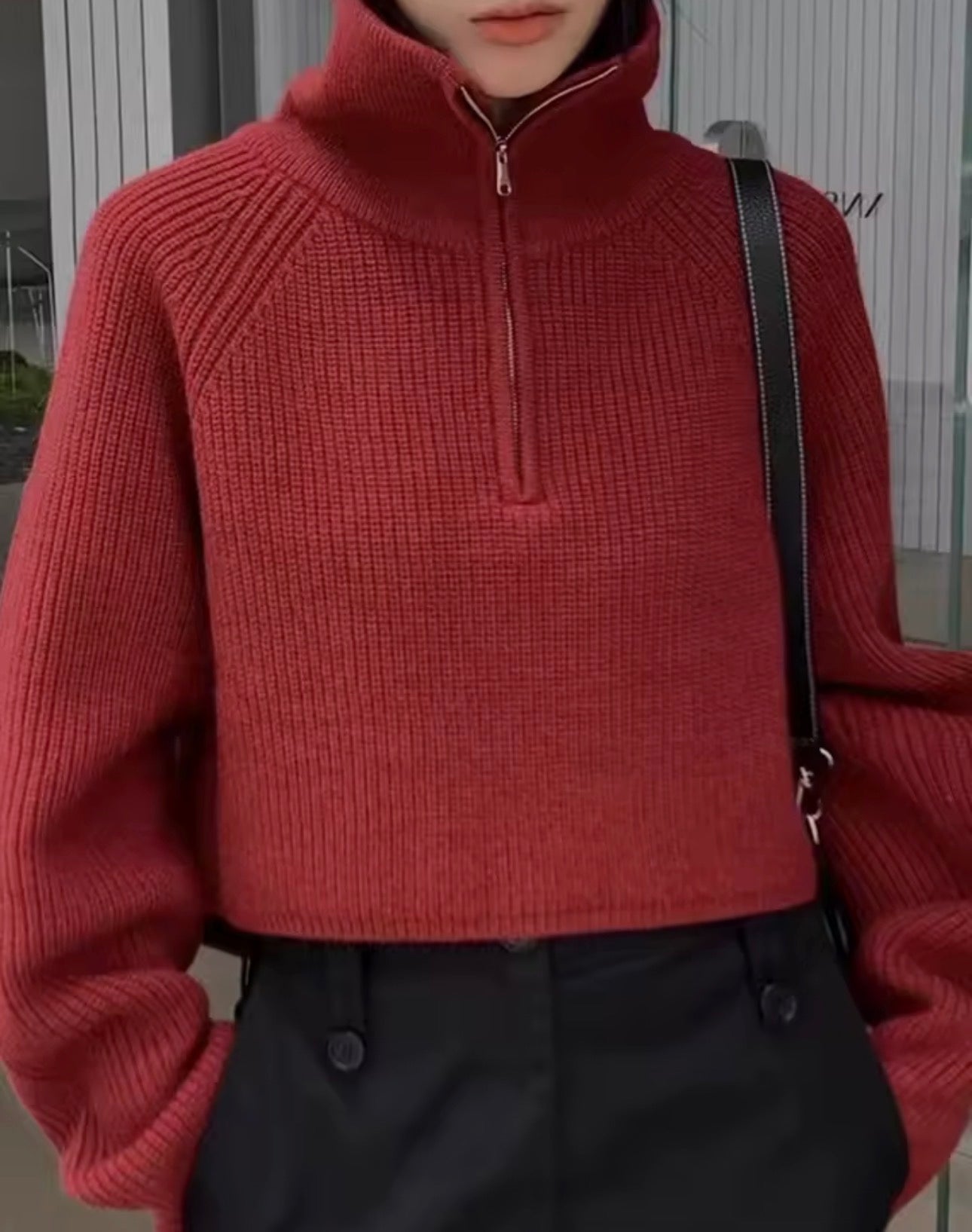 Maglione lavorato a maglia con zip