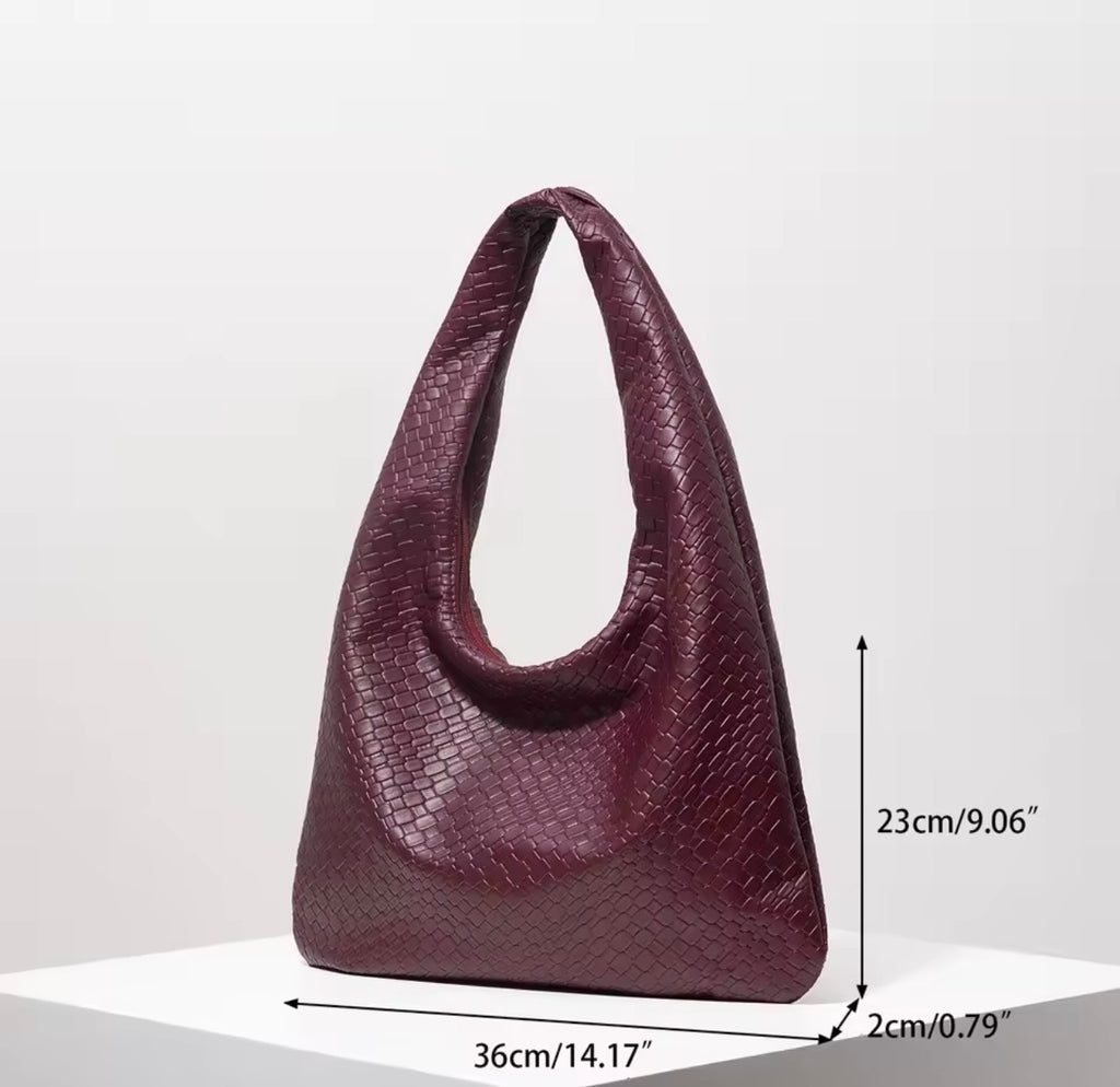 Borsa a tracolla retrò in pelle intrecciata artificiale