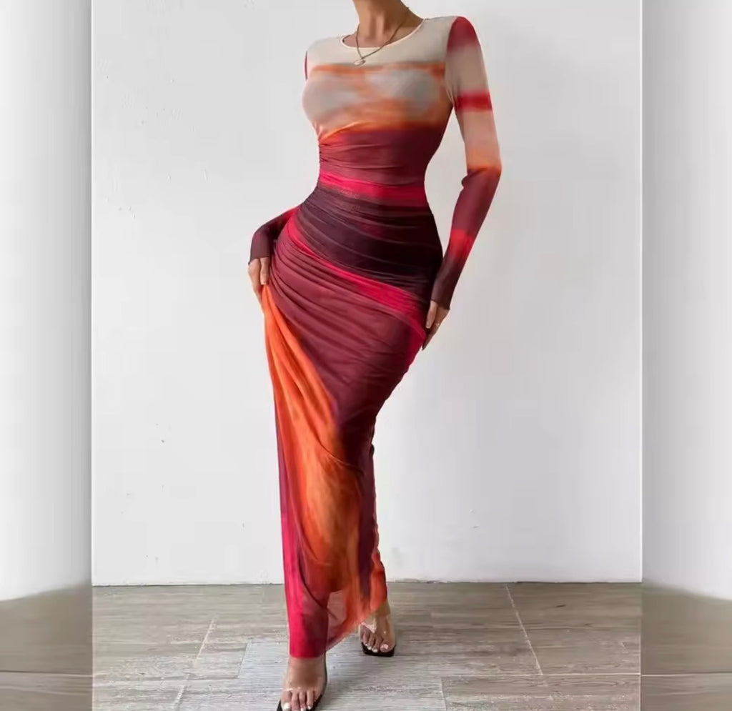 Gonna con stampa sexy Stretta girocollo in garza