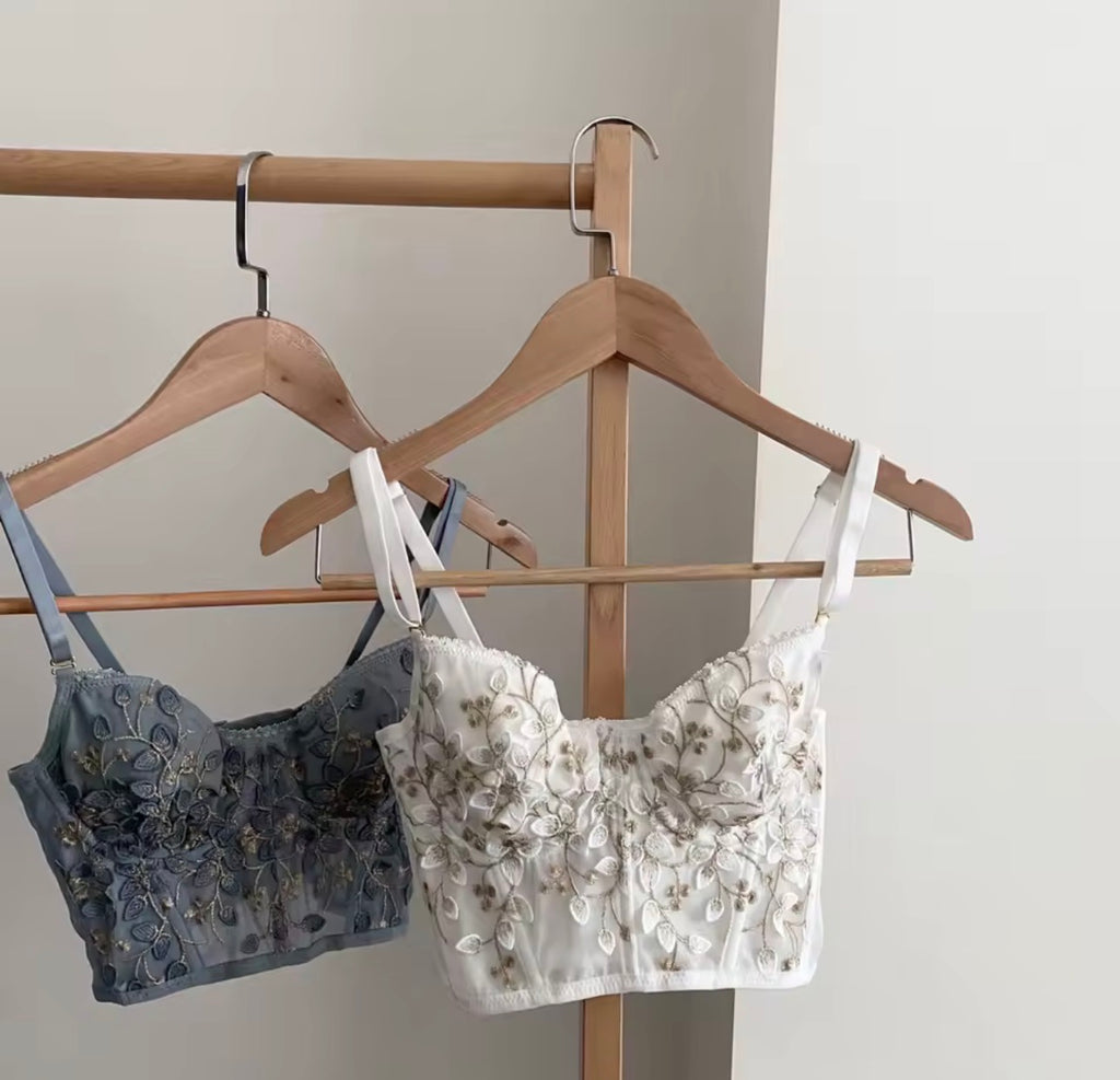 Reggiseno ricamato tridimensionale corsetto