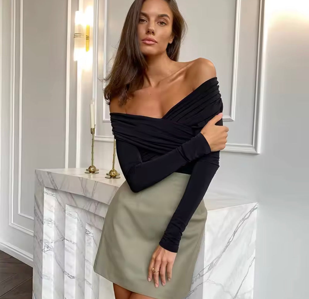 Body aderente a maniche lunghe