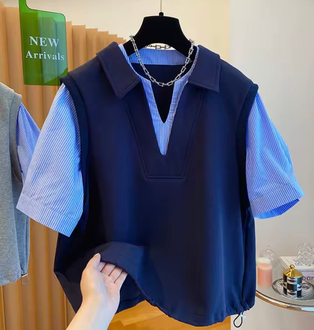 T-shirt finta in due pezzi alla moda