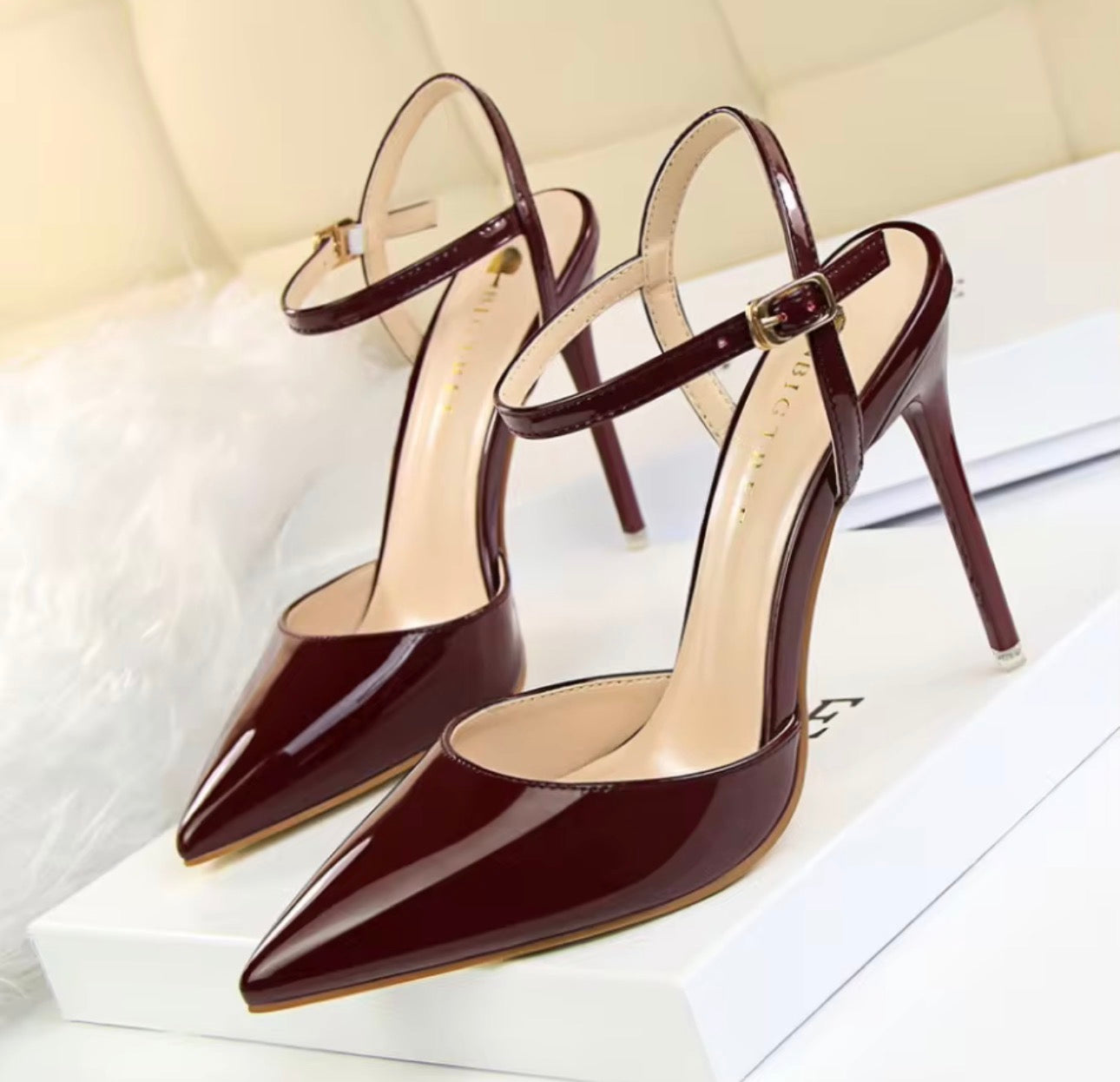 Semplice Sottile Tacco ultra alto Pelle verniciata