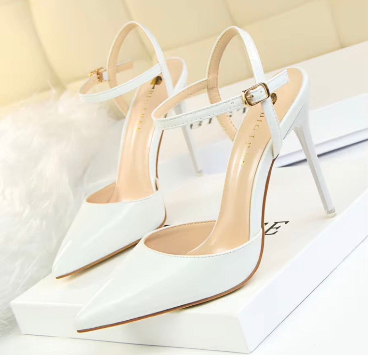 Semplice Sottile Tacco ultra alto Pelle verniciata