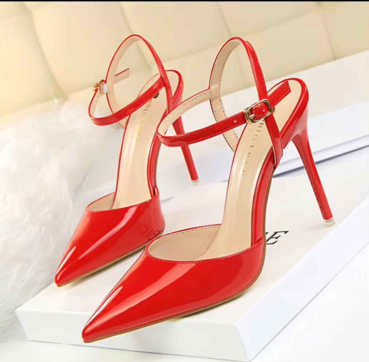 Semplice Sottile Tacco ultra alto Pelle verniciata