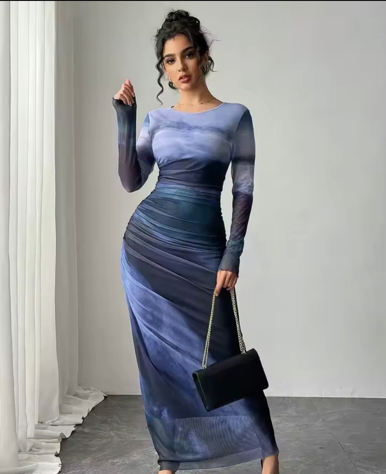 Gonna con stampa sexy Stretta girocollo in garza