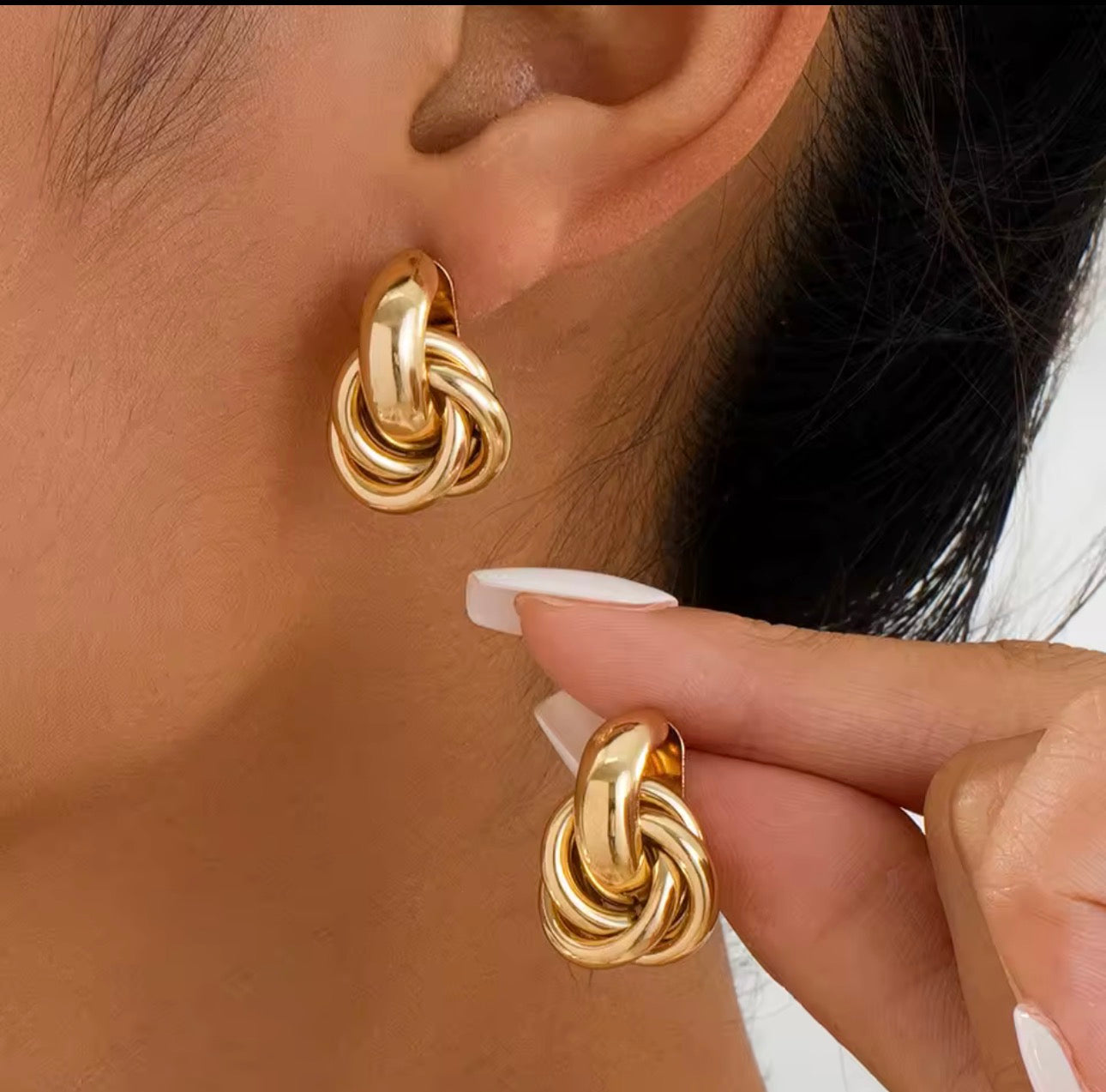 Orecchini a cerchio robusti in acciaio inossidabile per donne