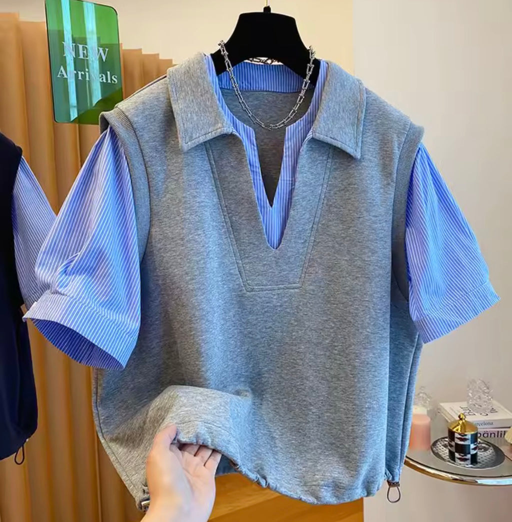 T-shirt finta in due pezzi alla moda