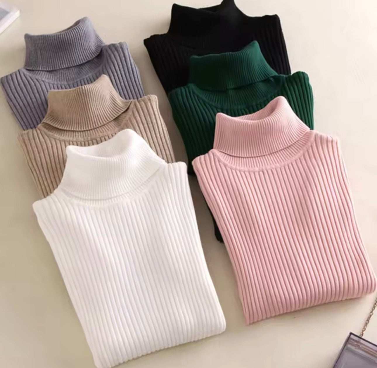 Maglia Dolcevita solido Pull Maglione Casual Maglione a costine