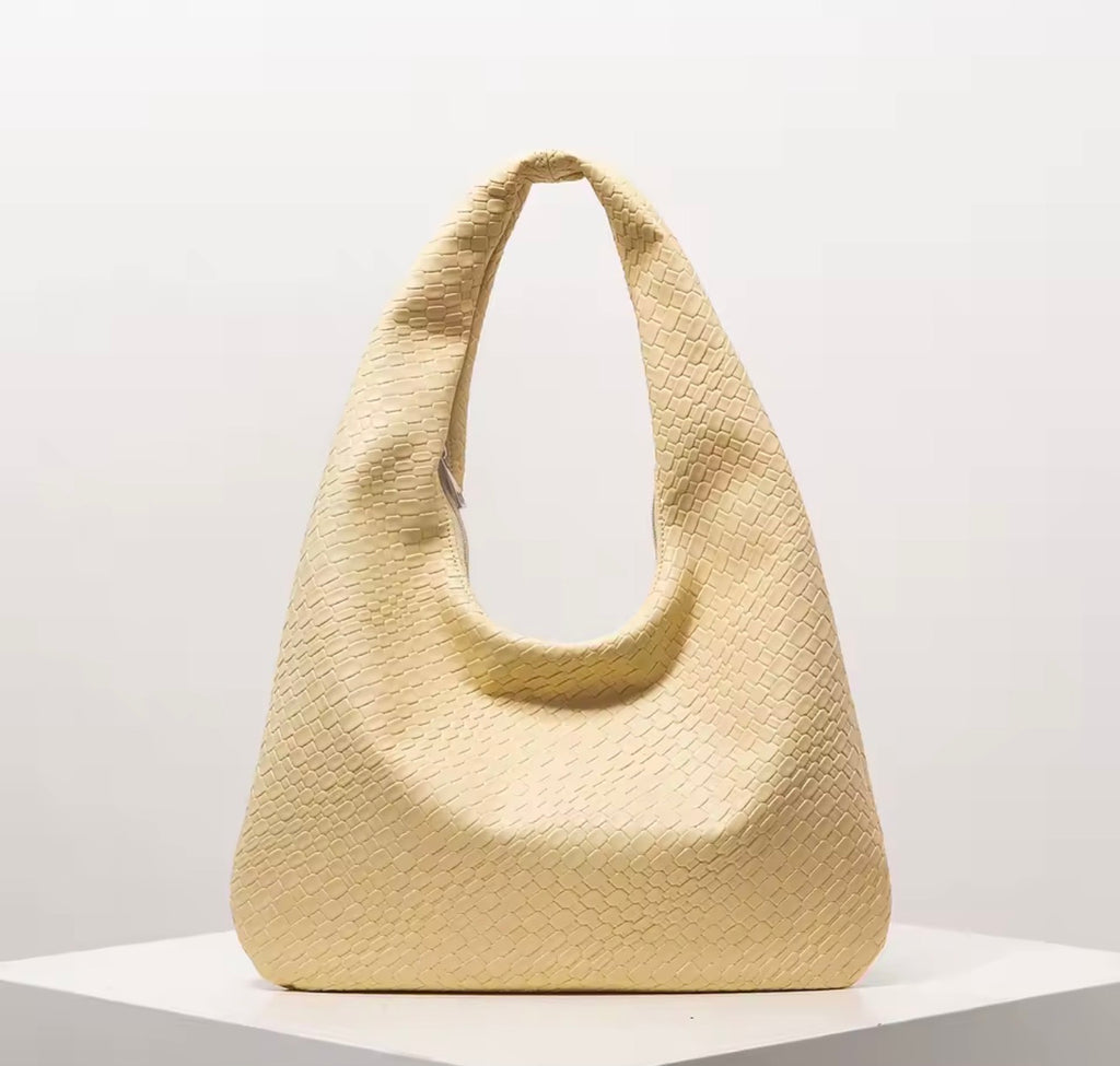 Borsa a tracolla retrò in pelle intrecciata artificiale