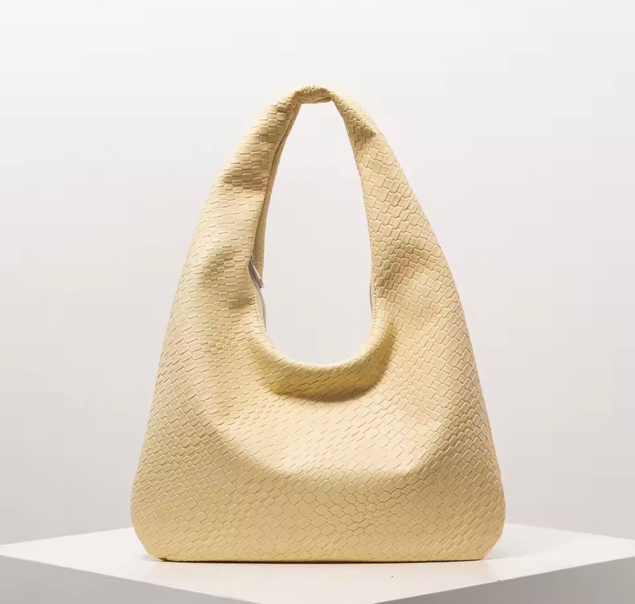 Borsa a tracolla retrò in pelle intrecciata artificiale