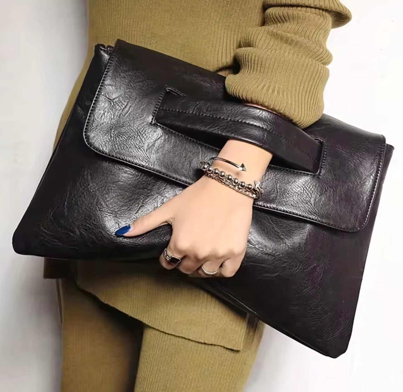 Borsa da sera alla moda, elegante e squisita, pochette vintage in pelle