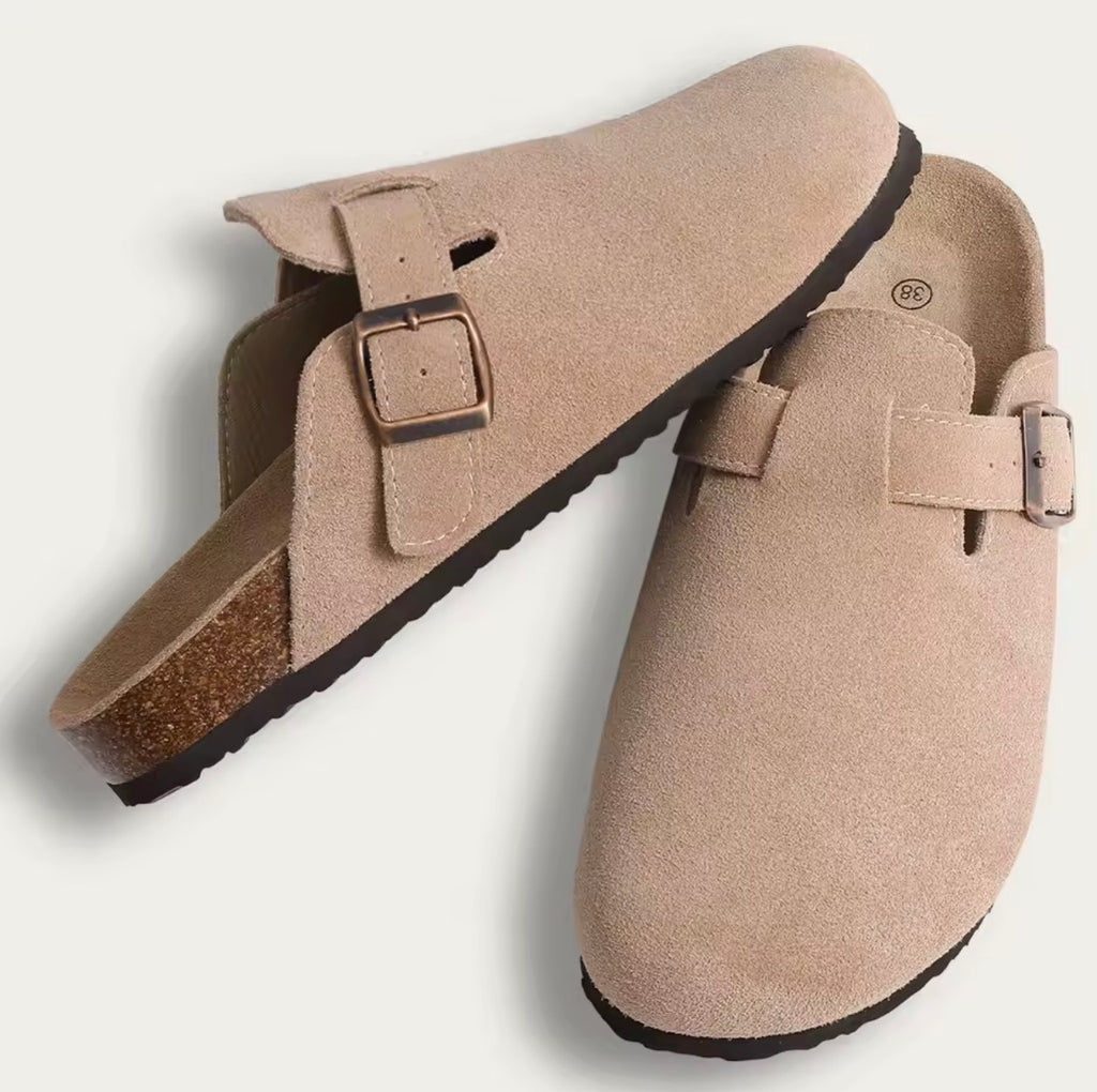 Nuove donne Zoccoli per le donne Moda Ciabatte in pelle scamosciata di sughero