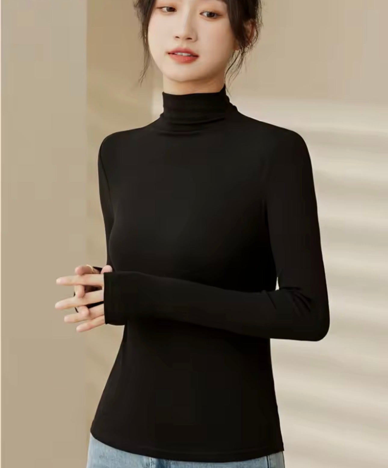 Mezza dolcevita Modal Bottoming Shirt donna autunno inverno nuova usura interna moda Slim