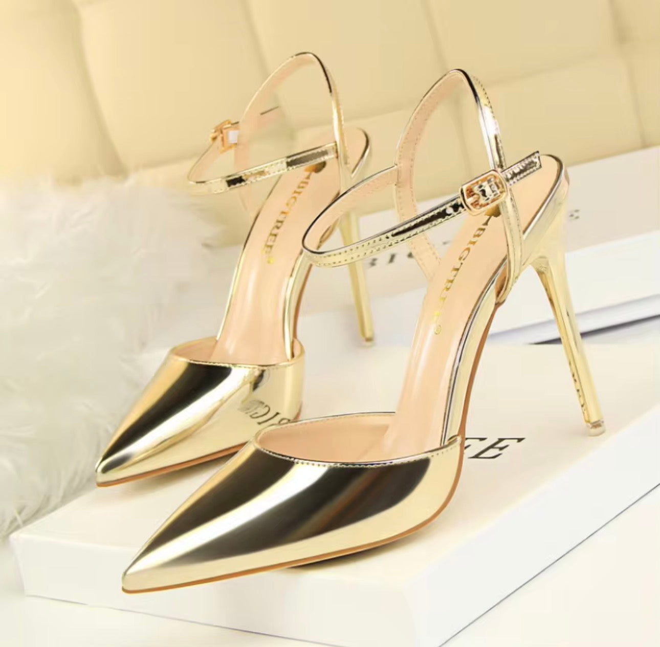 Semplice Sottile Tacco ultra alto Pelle verniciata