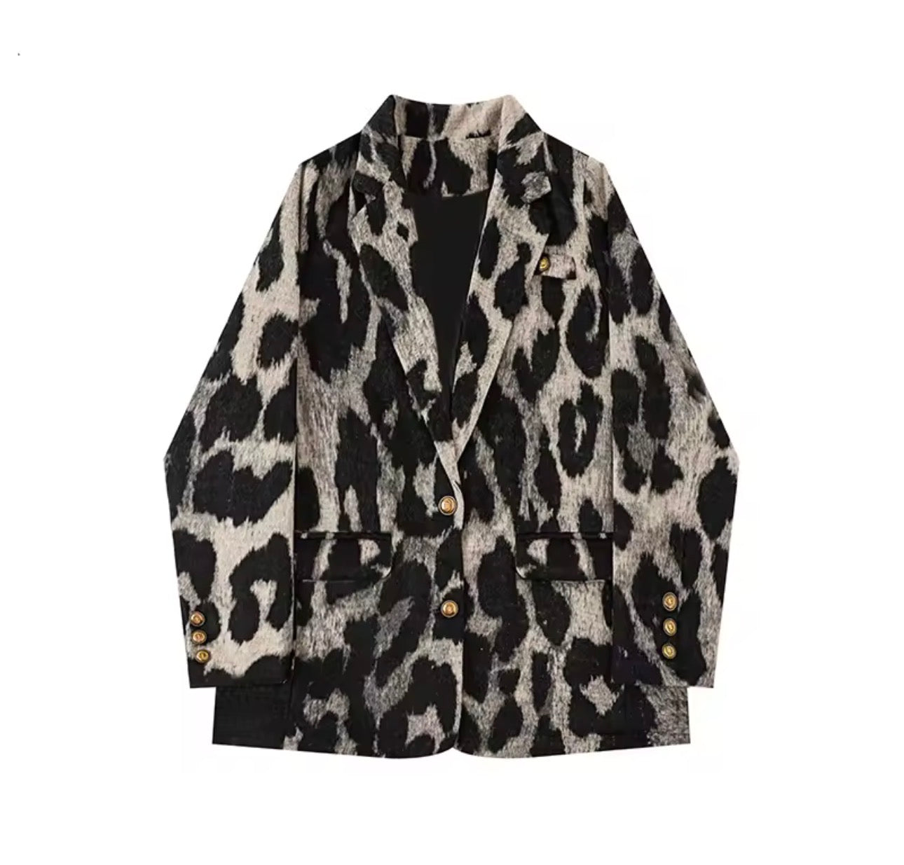 Cappotto con stampa leopardata Donna Autunno Inverno Stile coreano Design