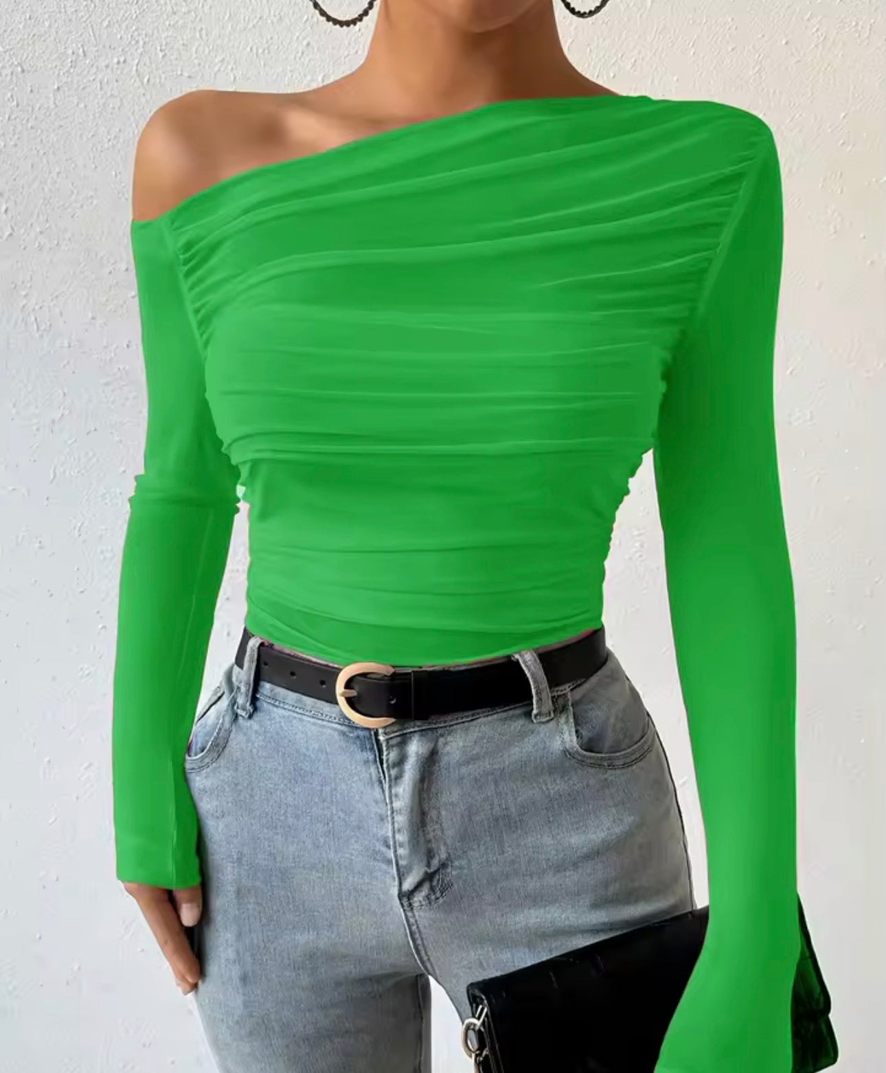 T-shirt a maniche lunghe girocollo versatile stile retrò europeo e americano slim