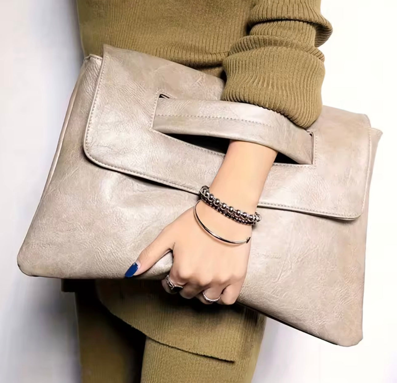 Borsa da sera alla moda, elegante e squisita, pochette vintage in pelle