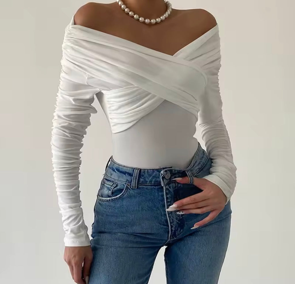 Body aderente a maniche lunghe