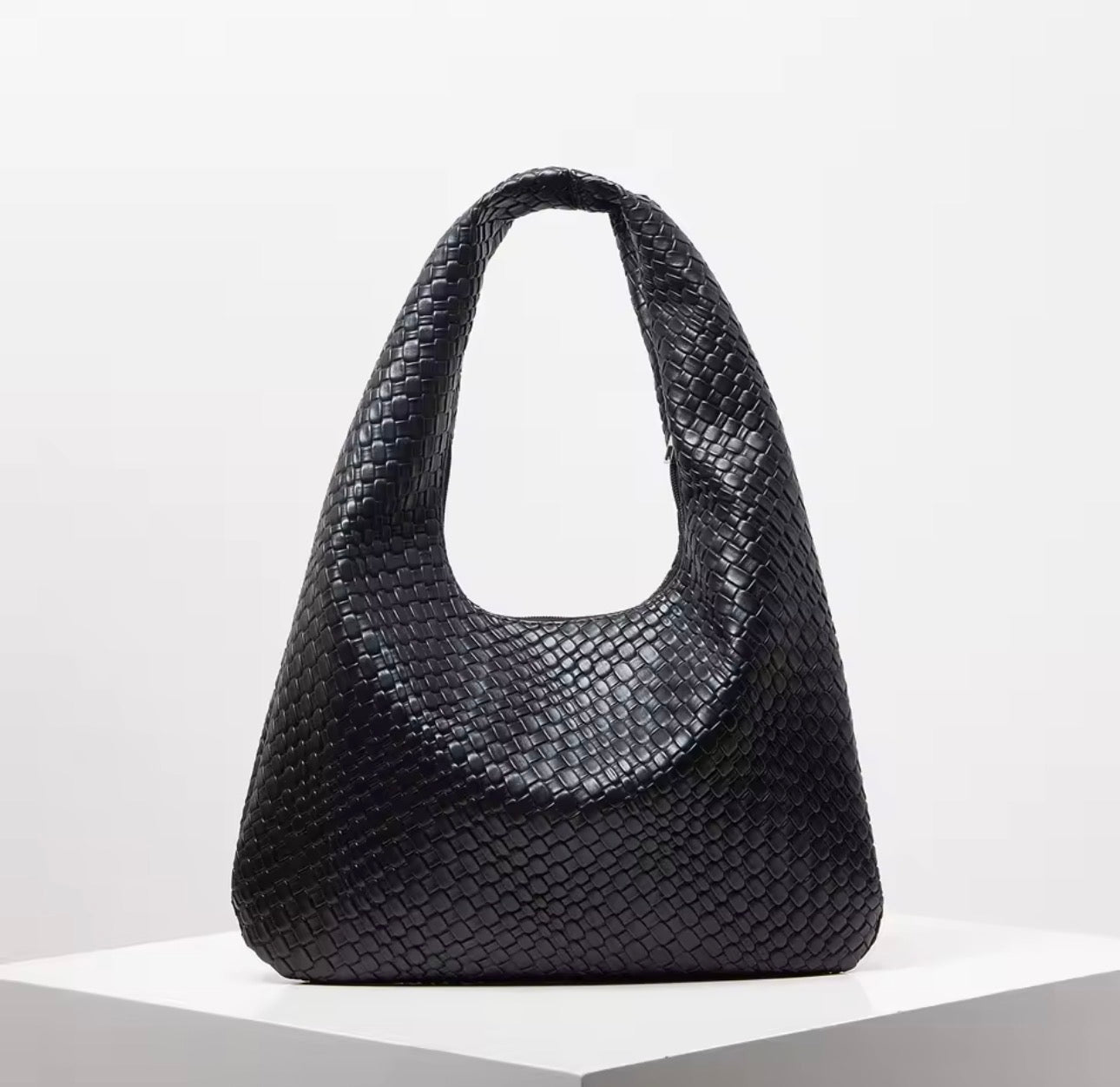 Borsa a tracolla retrò in pelle intrecciata artificiale