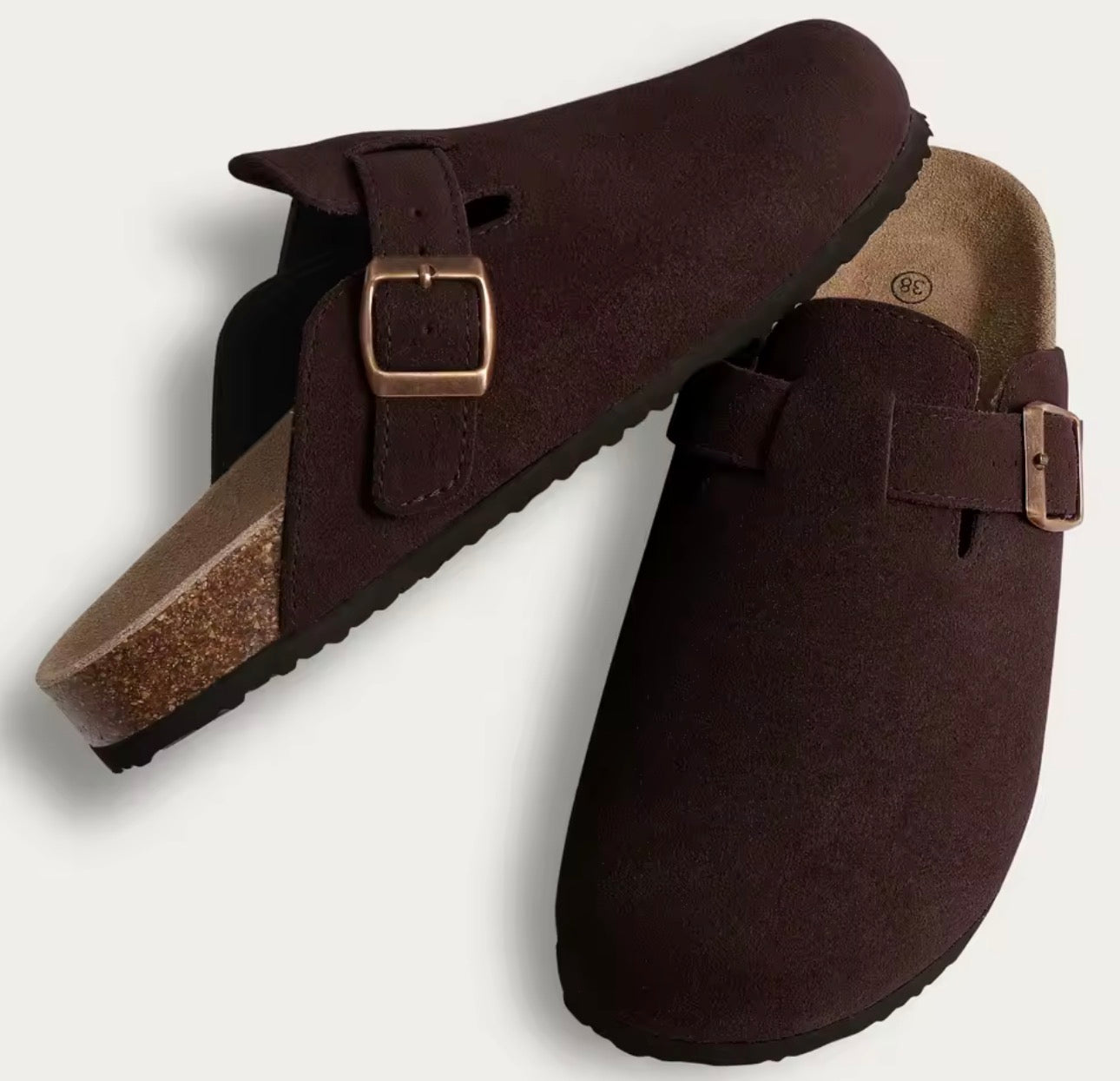 Nuove donne Zoccoli per le donne Moda Ciabatte in pelle scamosciata di sughero