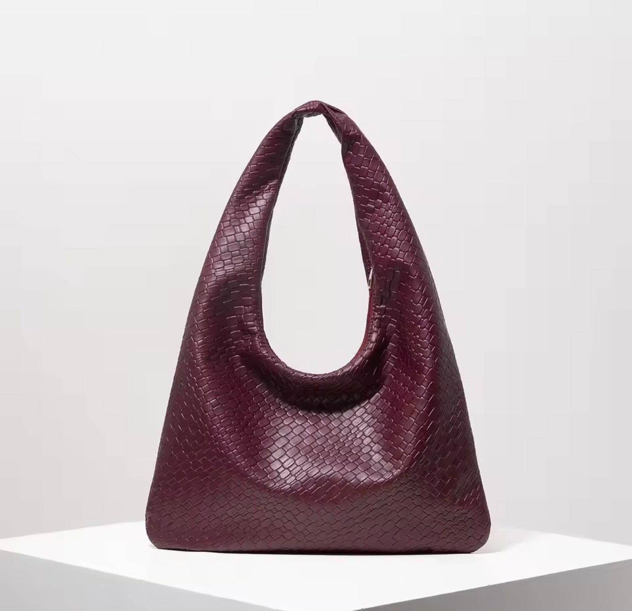 Borsa a tracolla retrò in pelle intrecciata artificiale