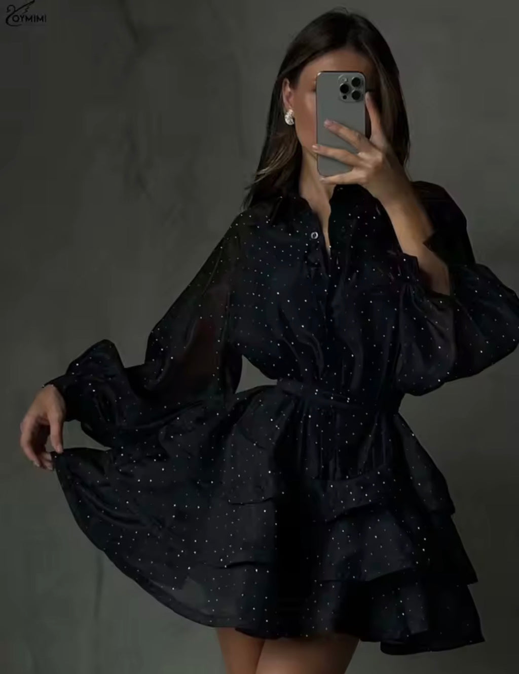 Abito da donna con strass neri