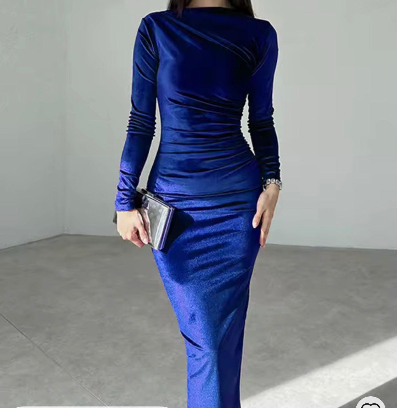 Abito lungo Velluto Manica lunga