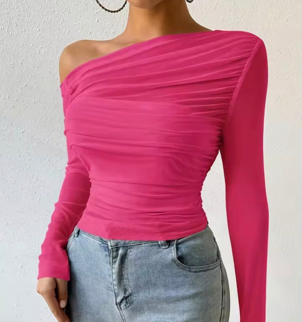 T-shirt a maniche lunghe girocollo versatile stile retrò europeo e americano slim