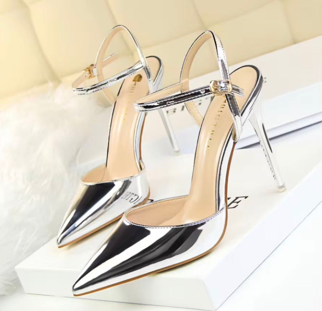 Semplice Sottile Tacco ultra alto Pelle verniciata