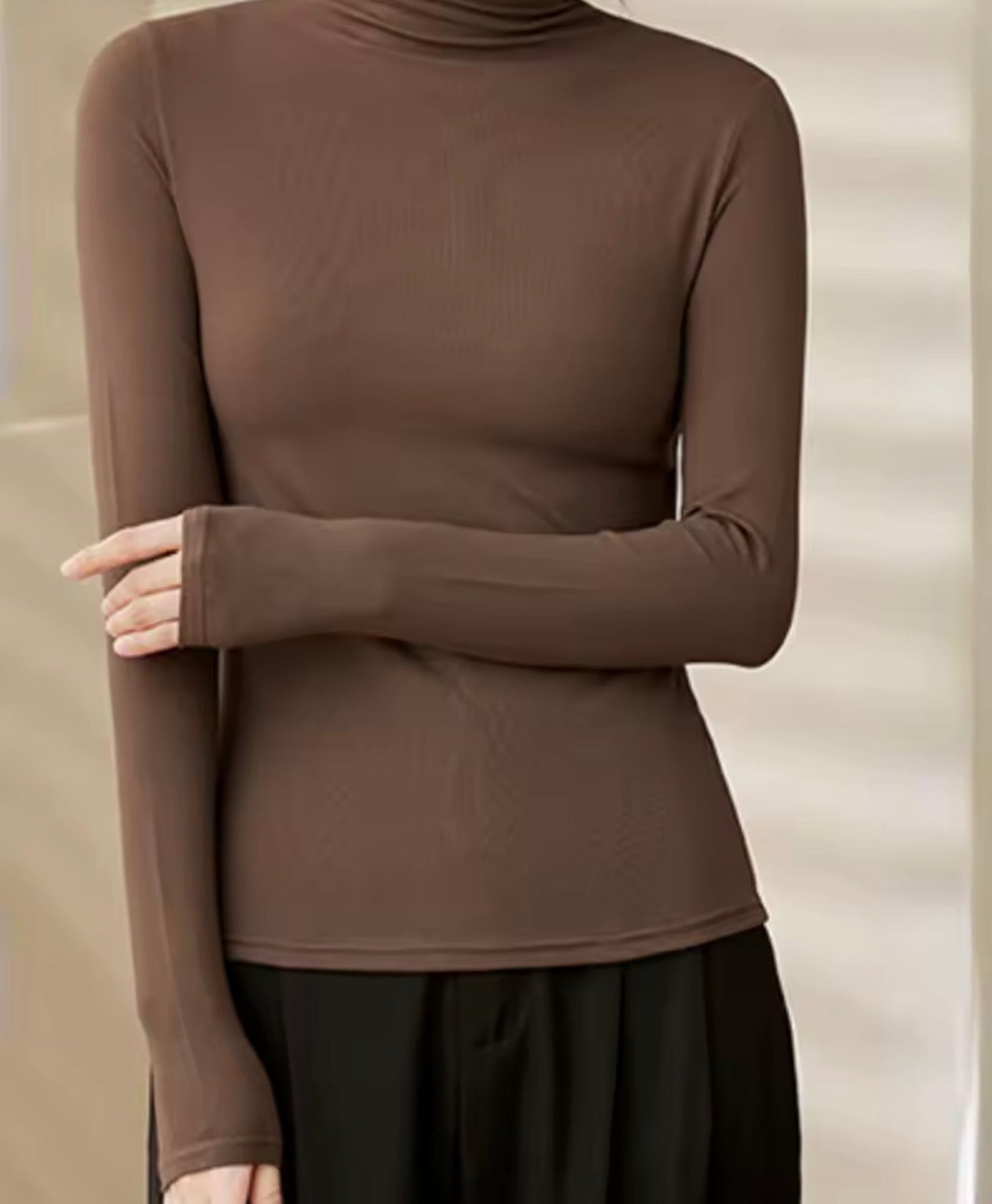 Mezza dolcevita Modal Bottoming Shirt donna autunno inverno nuova usura interna moda Slim