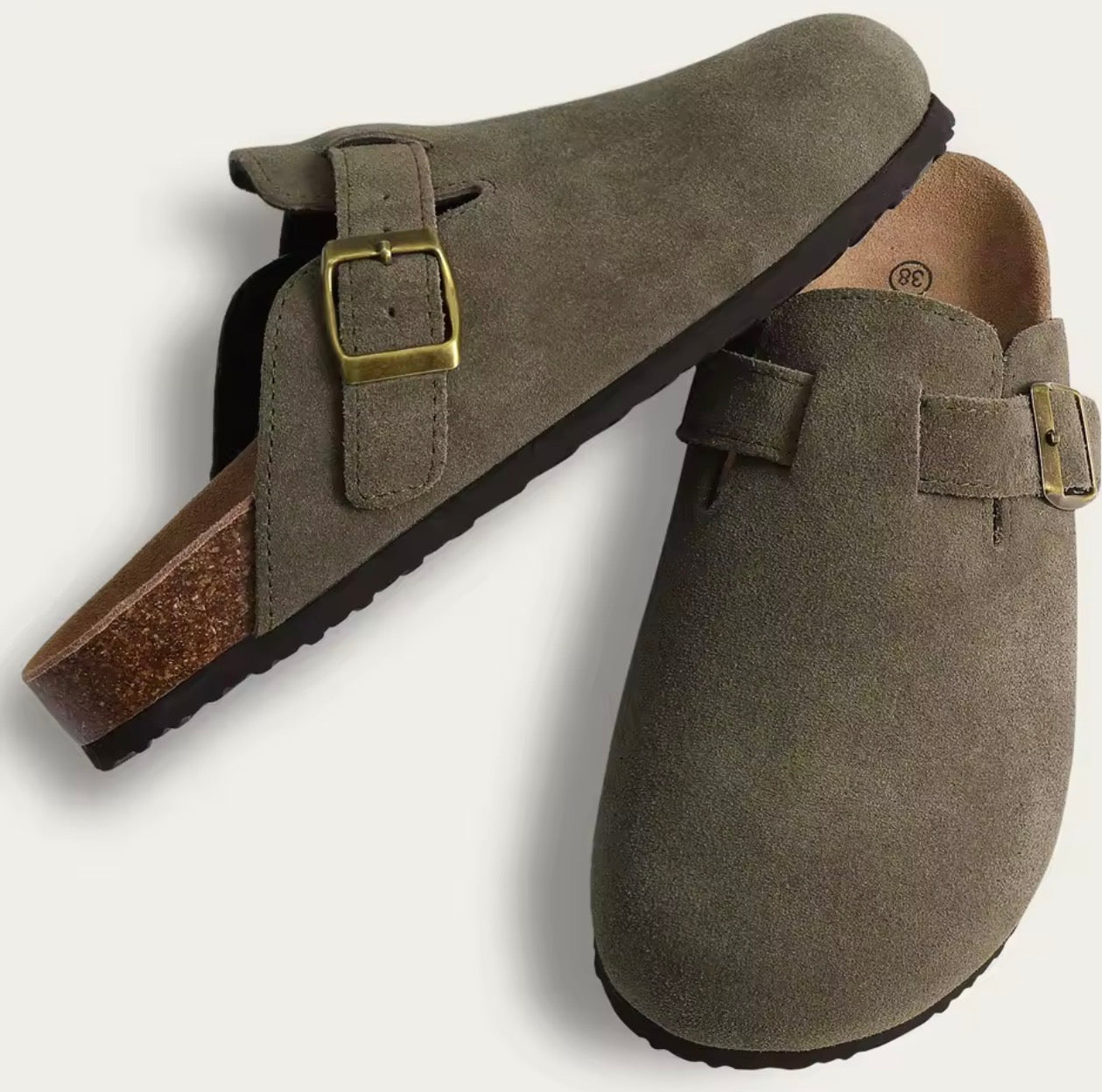 Nuove donne Zoccoli per le donne Moda Ciabatte in pelle scamosciata di sughero