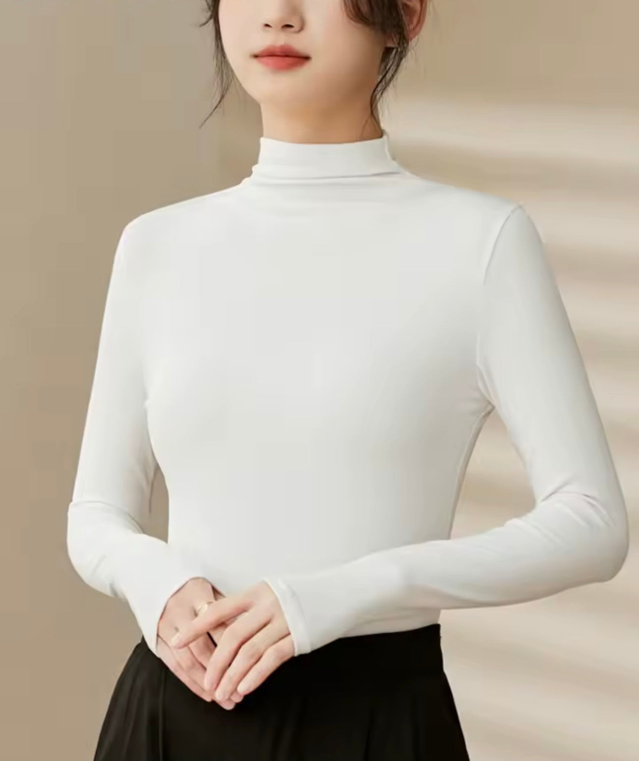 Mezza dolcevita Modal Bottoming Shirt donna autunno inverno nuova usura interna moda Slim