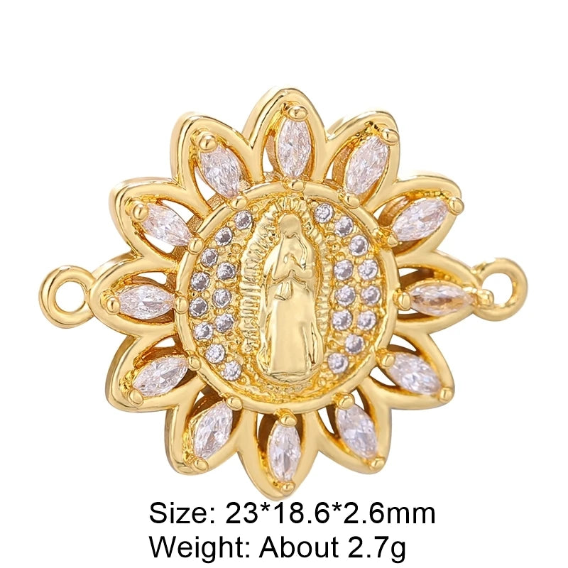 Juya DIY Religious Jewelry Supplies God Mother Saint Virgin Mary Charms for Christian Rosary Talisman Pendant Jewelry Making