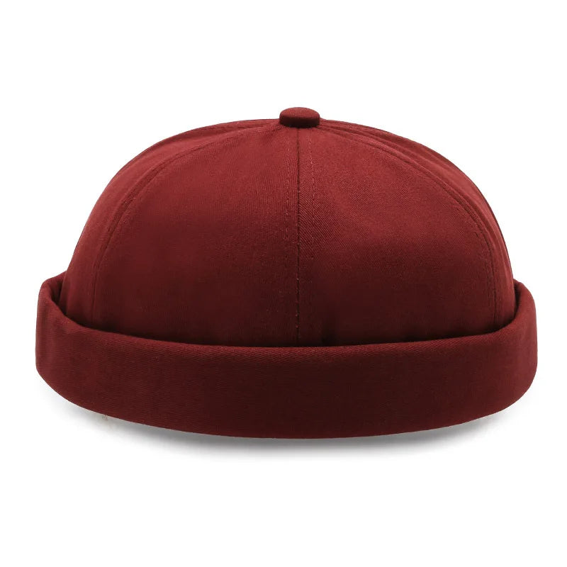 Vintage Dome Hat Melon Unisex Brimless Beanie Cap Solid Color Trend Yuppies Docker Hat Adjustable Winter Hat Bonnet Beanies