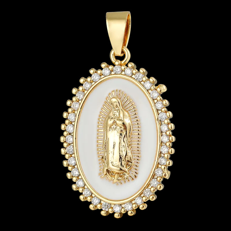 Juya DIY Religious Jewelry Supplies God Mother Saint Virgin Mary Charms for Christian Rosary Talisman Pendant Jewelry Making