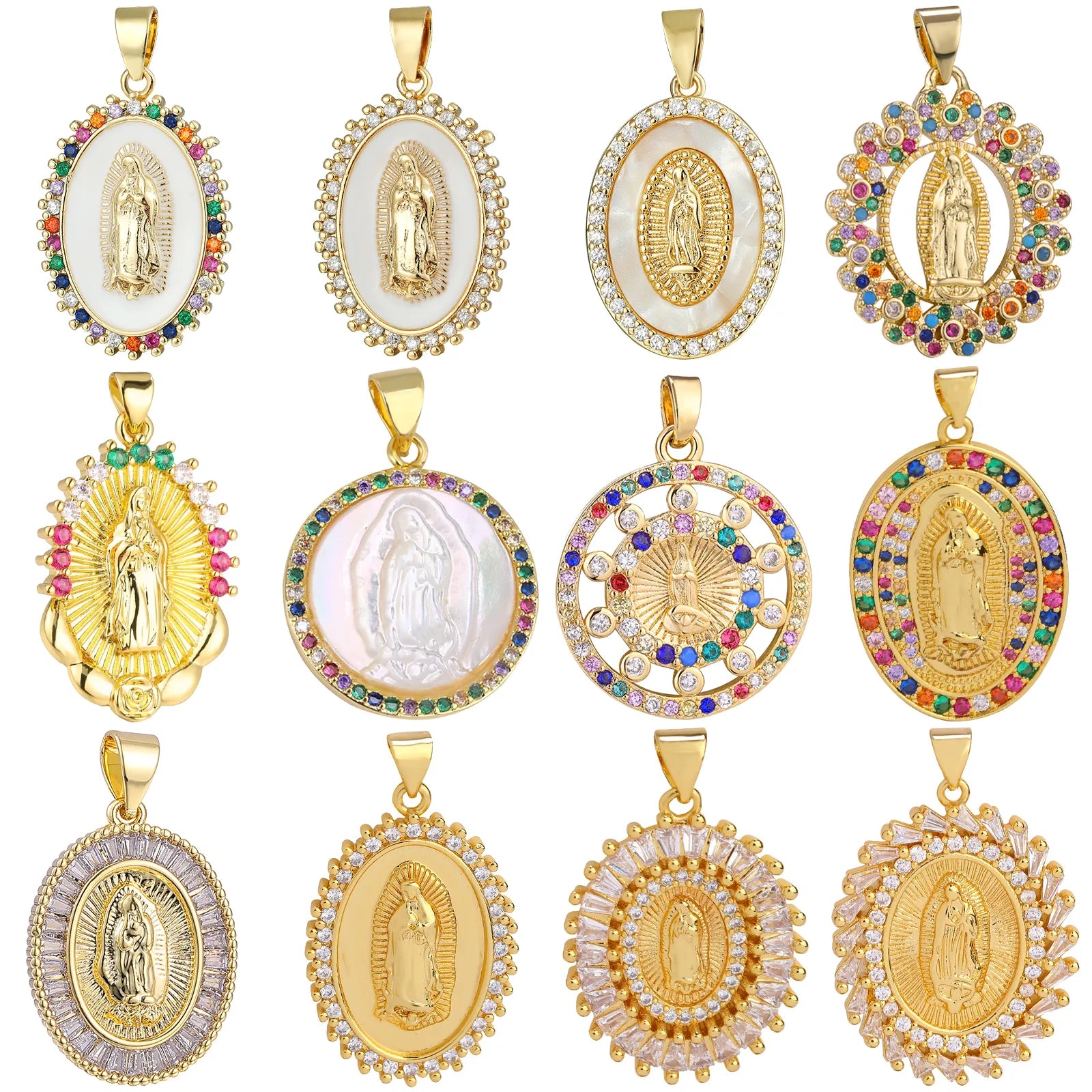 Juya DIY Religious Jewelry Supplies God Mother Saint Virgin Mary Charms for Christian Rosary Talisman Pendant Jewelry Making