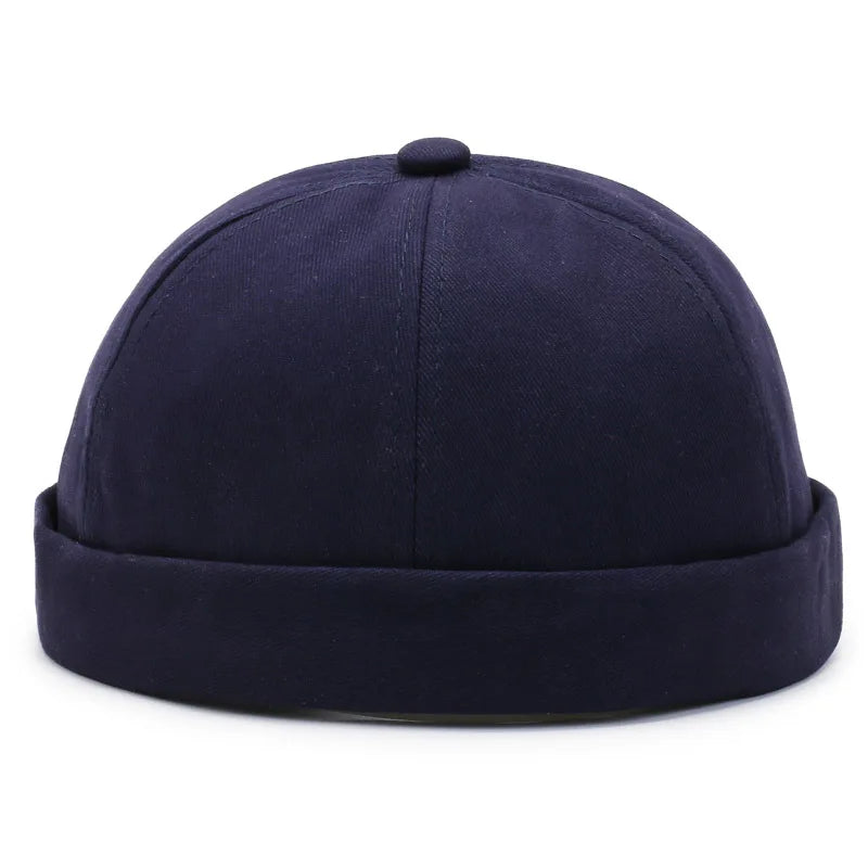 Vintage Dome Hat Melon Unisex Brimless Beanie Cap Solid Color Trend Yuppies Docker Hat Adjustable Winter Hat Bonnet Beanies