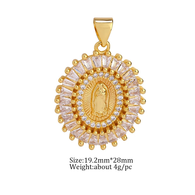 Juya DIY Religious Jewelry Supplies God Mother Saint Virgin Mary Charms for Christian Rosary Talisman Pendant Jewelry Making