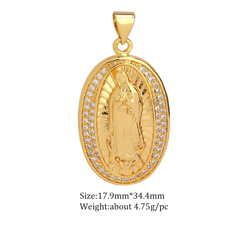 Juya DIY Religious Jewelry Supplies God Mother Saint Virgin Mary Charms for Christian Rosary Talisman Pendant Jewelry Making