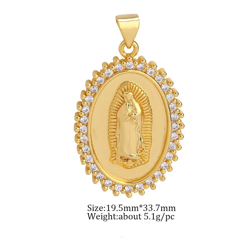 Juya DIY Religious Jewelry Supplies God Mother Saint Virgin Mary Charms for Christian Rosary Talisman Pendant Jewelry Making