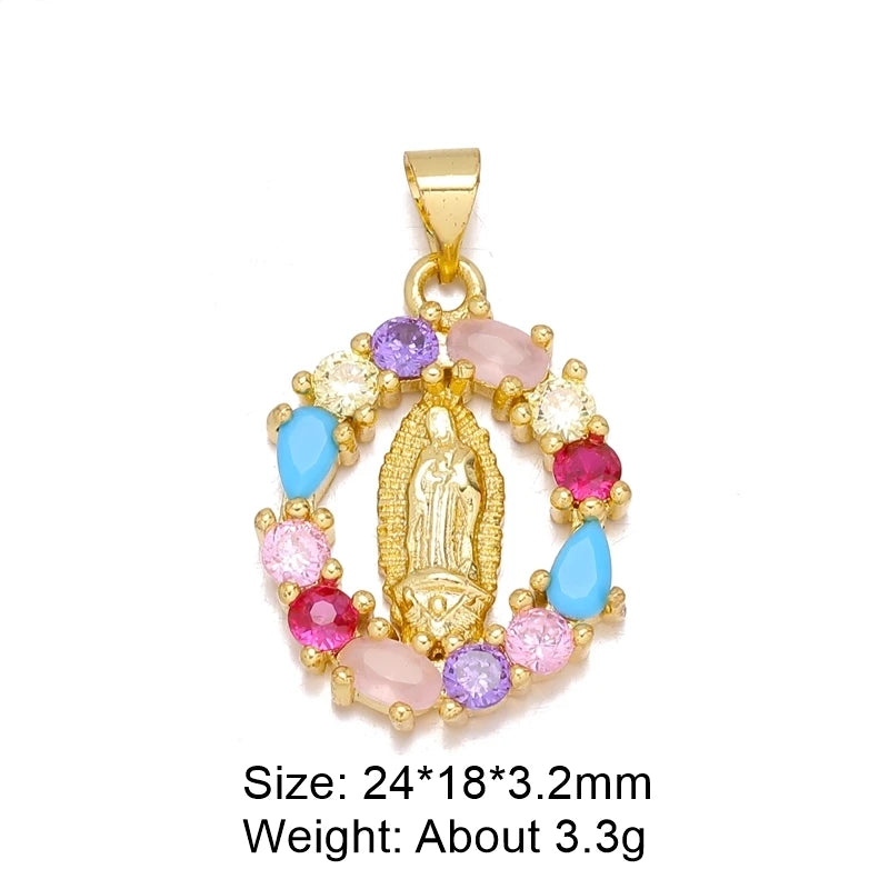 Juya DIY Religious Jewelry Supplies God Mother Saint Virgin Mary Charms for Christian Rosary Talisman Pendant Jewelry Making