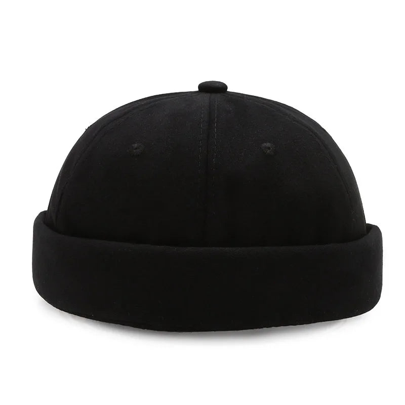 Vintage Dome Hat Melon Unisex Brimless Beanie Cap Solid Color Trend Yuppies Docker Hat Adjustable Winter Hat Bonnet Beanies