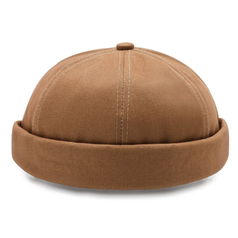 Vintage Dome Hat Melon Unisex Brimless Beanie Cap Solid Color Trend Yuppies Docker Hat Adjustable Winter Hat Bonnet Beanies