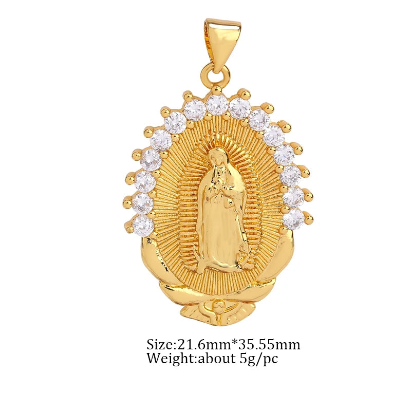 Juya DIY Religious Jewelry Supplies God Mother Saint Virgin Mary Charms for Christian Rosary Talisman Pendant Jewelry Making