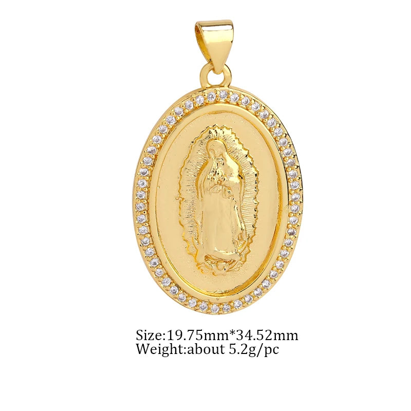 Juya DIY Religious Jewelry Supplies God Mother Saint Virgin Mary Charms for Christian Rosary Talisman Pendant Jewelry Making