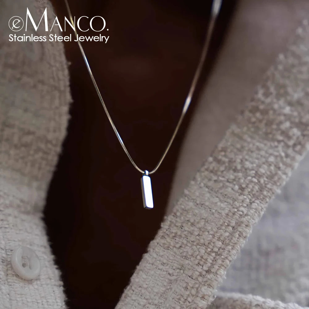 eManco Square Pendant Necklace Simple Fashion New