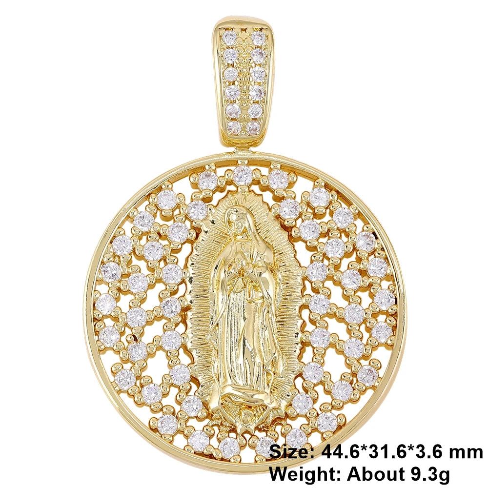 Juya DIY Religious Jewelry Supplies God Mother Saint Virgin Mary Charms for Christian Rosary Talisman Pendant Jewelry Making